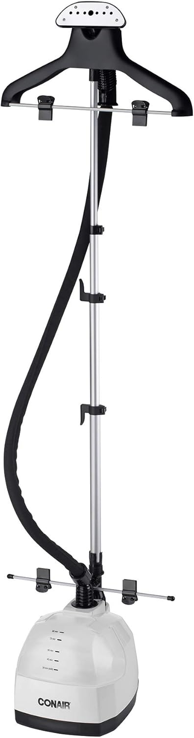 Conair Full Size White and Black Fabric Steamer with 1500W Power