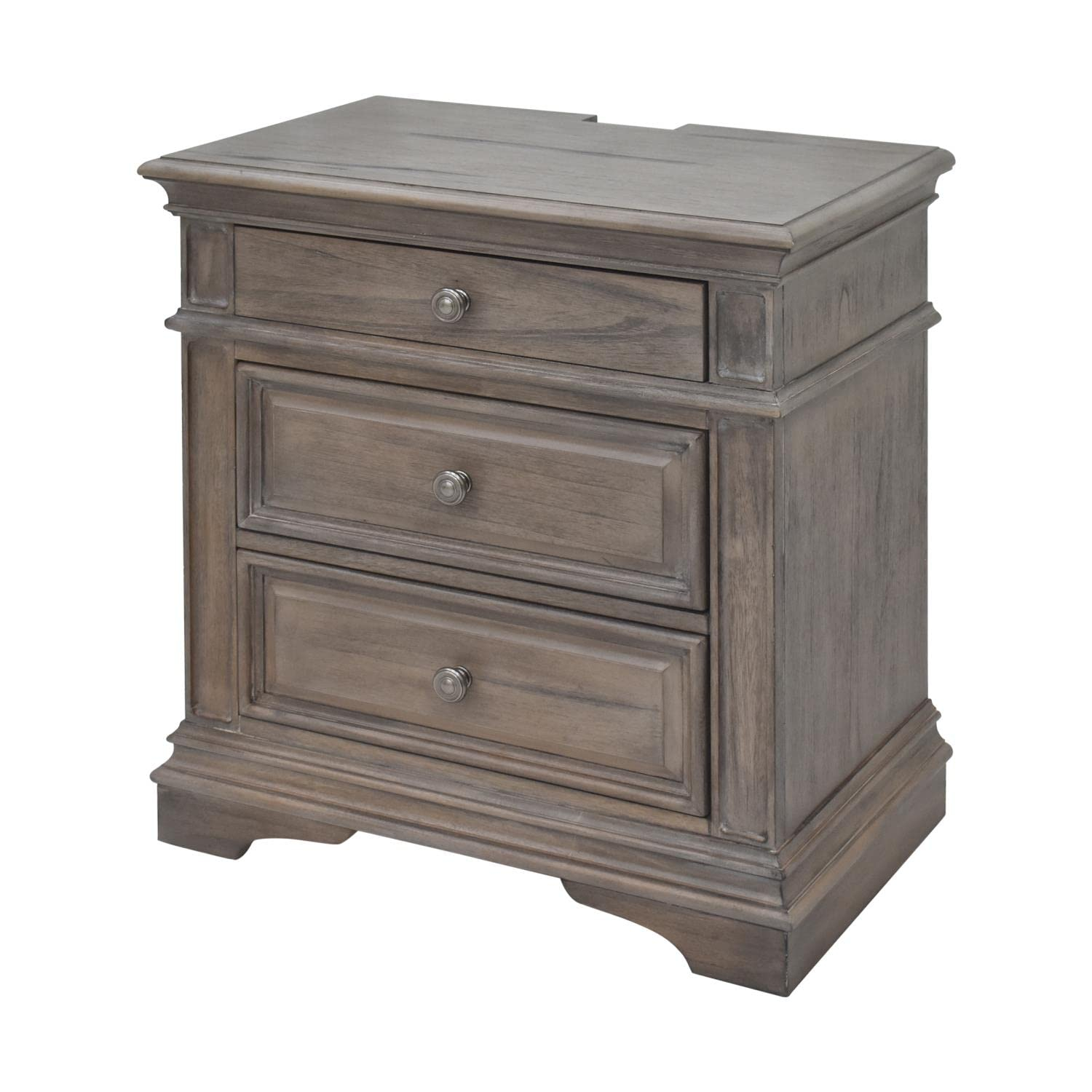 Highland Park Driftwood Gray Wood 3-drawer Nightstand