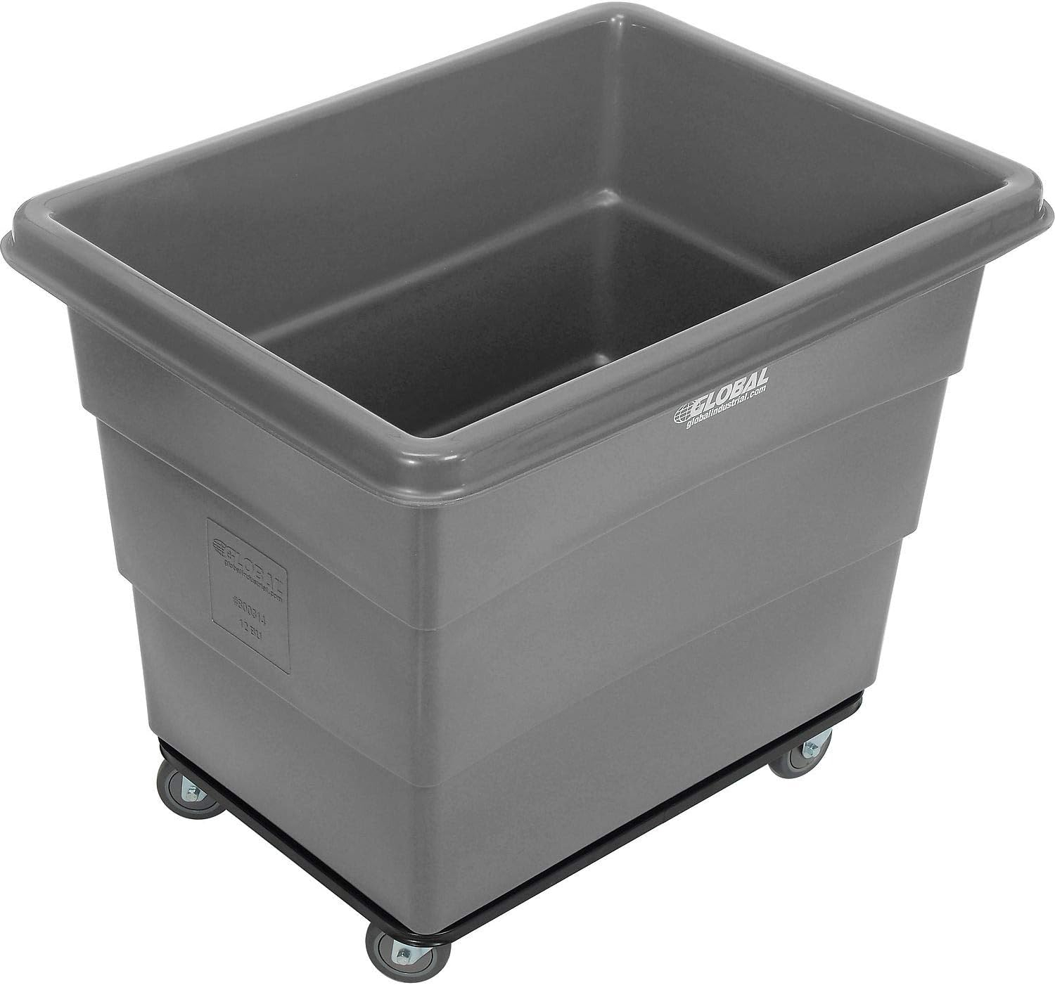 Gray Heavy-Duty Plastic Bulk Box Truck with Steel Chassis Base