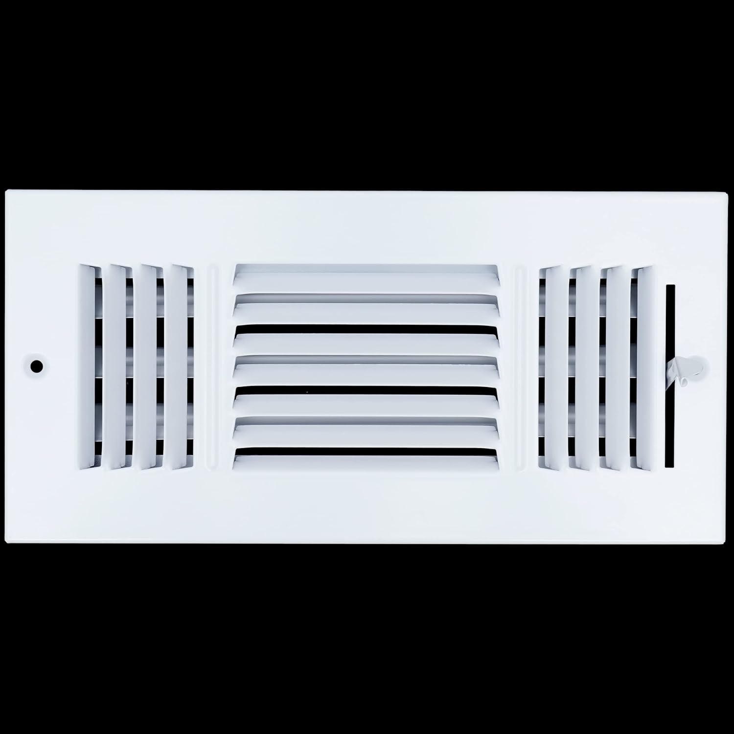 Fits 10x4 Duct Opening 3 WAY Steel Air Supply Diffuser by Handua | Register Vent Cover Grill for Sidewall and Ceiling | White | Outer Dimensions: 11.75" X 5.75"