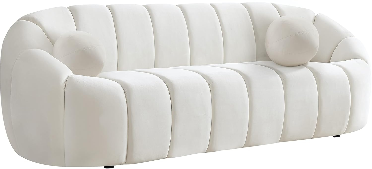 Meridian Furniture Elijah Cream Velvet Sofa