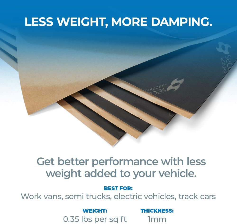Second Skin Damplifier - Car Sound Deadening Mat (10 Sq Ft, 5 Sheets)