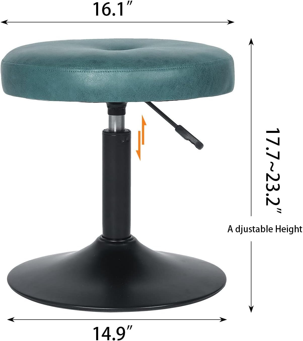 Homebeez Modern Round Ottoman,360°Swivel Height Adjustable Stool Chair,Makeup Room Vanity Stool for Bathroom Living Room
