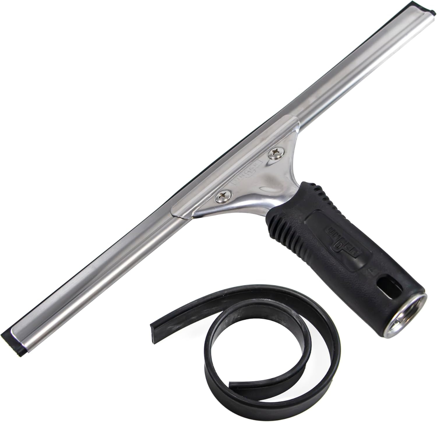 12-inch Stainless Steel and Plastic Window Squeegee with Rubber Blade