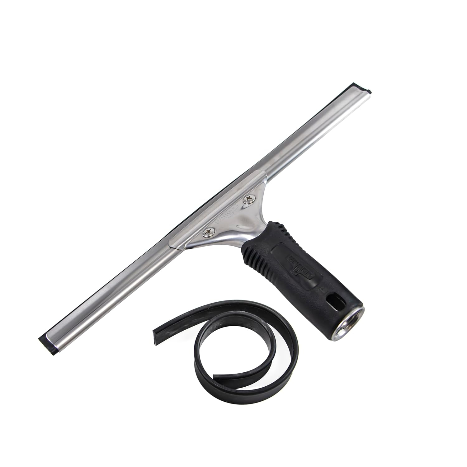 12-inch Stainless Steel and Plastic Window Squeegee with Rubber Blade