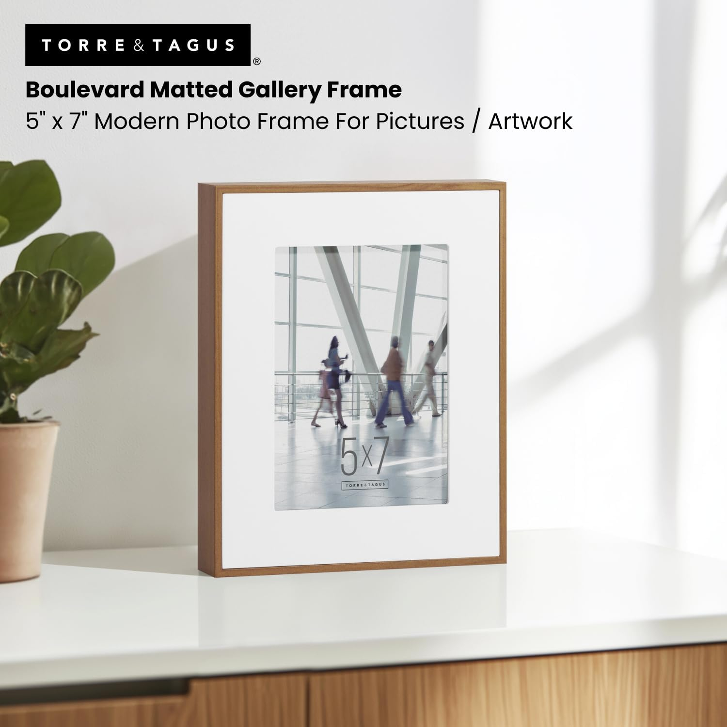 Classic 5x7 Walnut Wood Wall Frame with Matte Finish