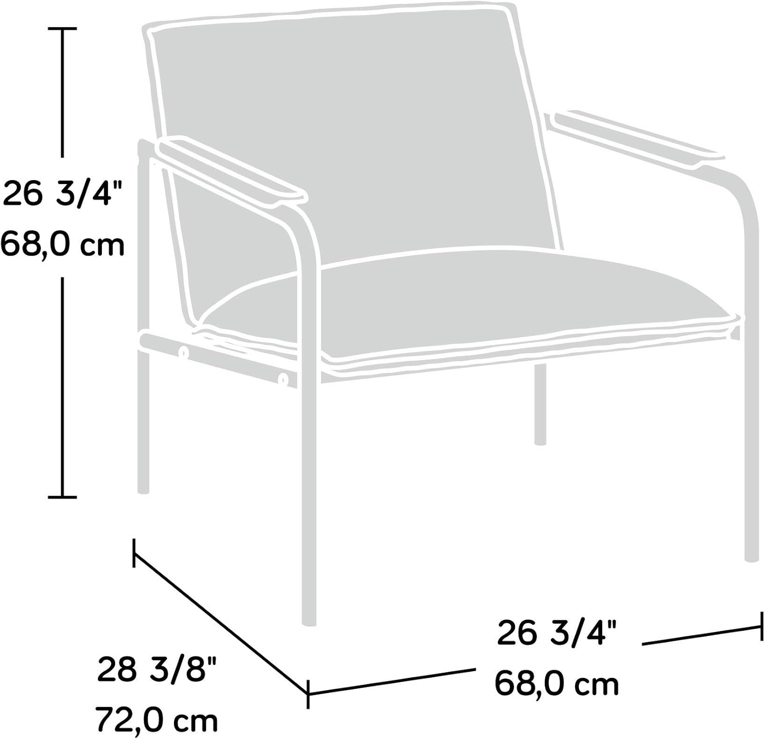 Sauder 422693 Vista Key Chair, Grey/White Fabric Finish