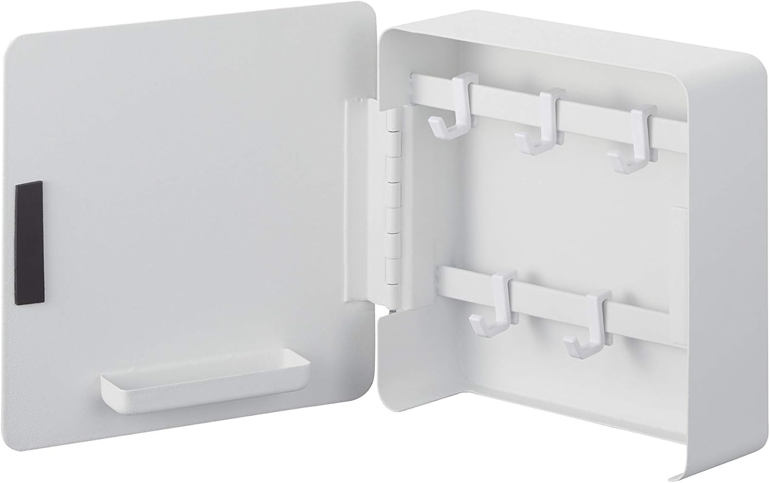 White Steel Magnetic Key Cabinet with Storage