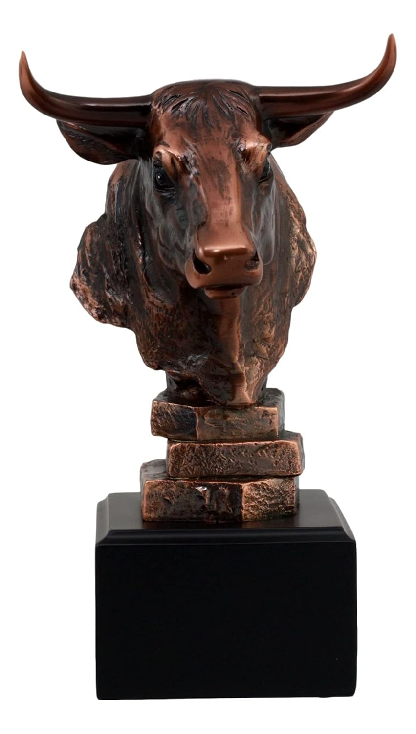 Stock Market Bull Bust - Wall Street Bronze Finish Statue Figurine
