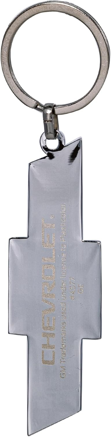 Plasticolor 004577R01 Chevrolet Textured Black and Chrome Bowtie Enamel Key Chain