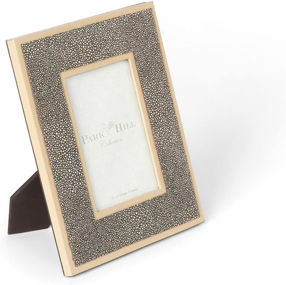 Park Hill Collection Smoke Gray Leather Picture Frame
