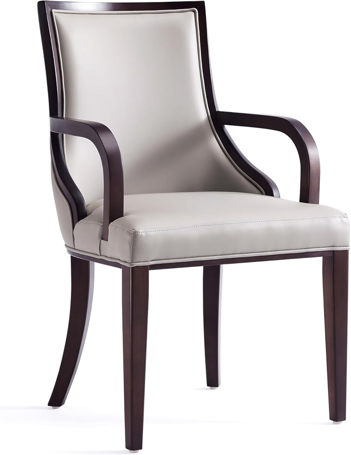 Manhattan Comfort Grand 18.5" Faux Leather Dining Chair in Gray (Set of 4)
