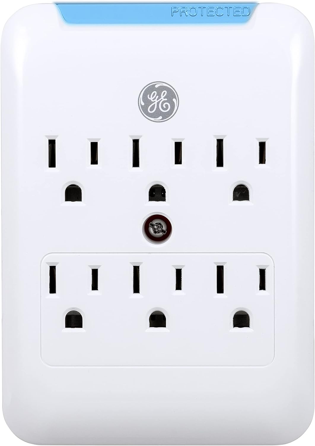 GENERAL ELECTRIC Pro 6-Outlet Surge Protector Power Outlet Adapter, White - 38431