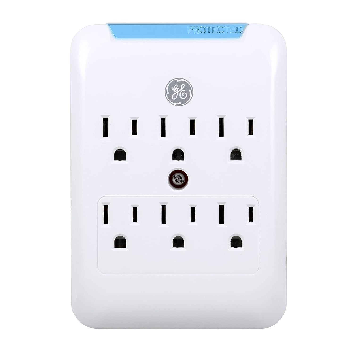 GENERAL ELECTRIC Pro 6-Outlet Surge Protector Power Outlet Adapter, White - 38431