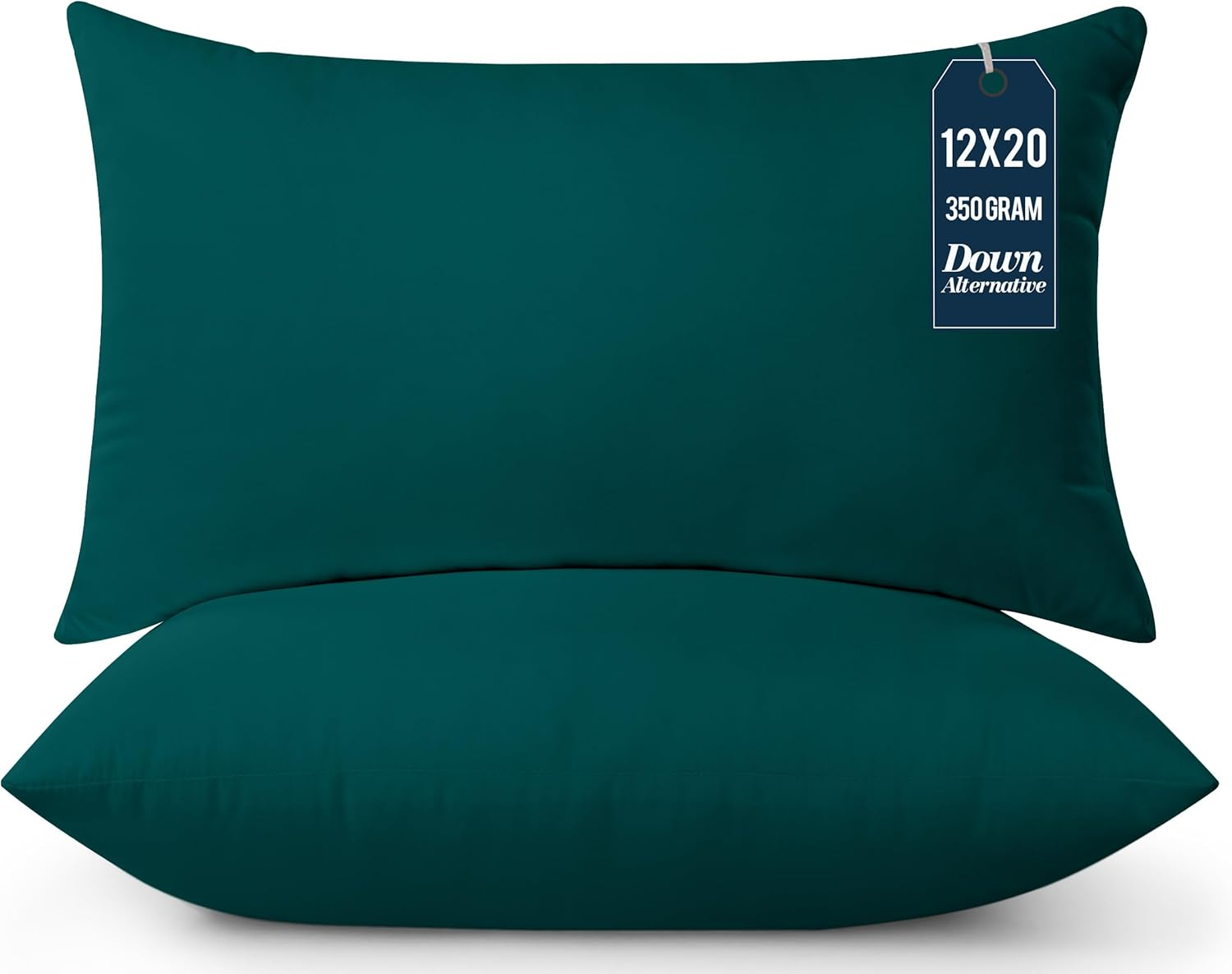 Utopia Bedding Throw Pillows (Pack of 2, Black), 12 x 20 Inches Indoor Decorative Pillow Insert for Sofa, Bed and Couch