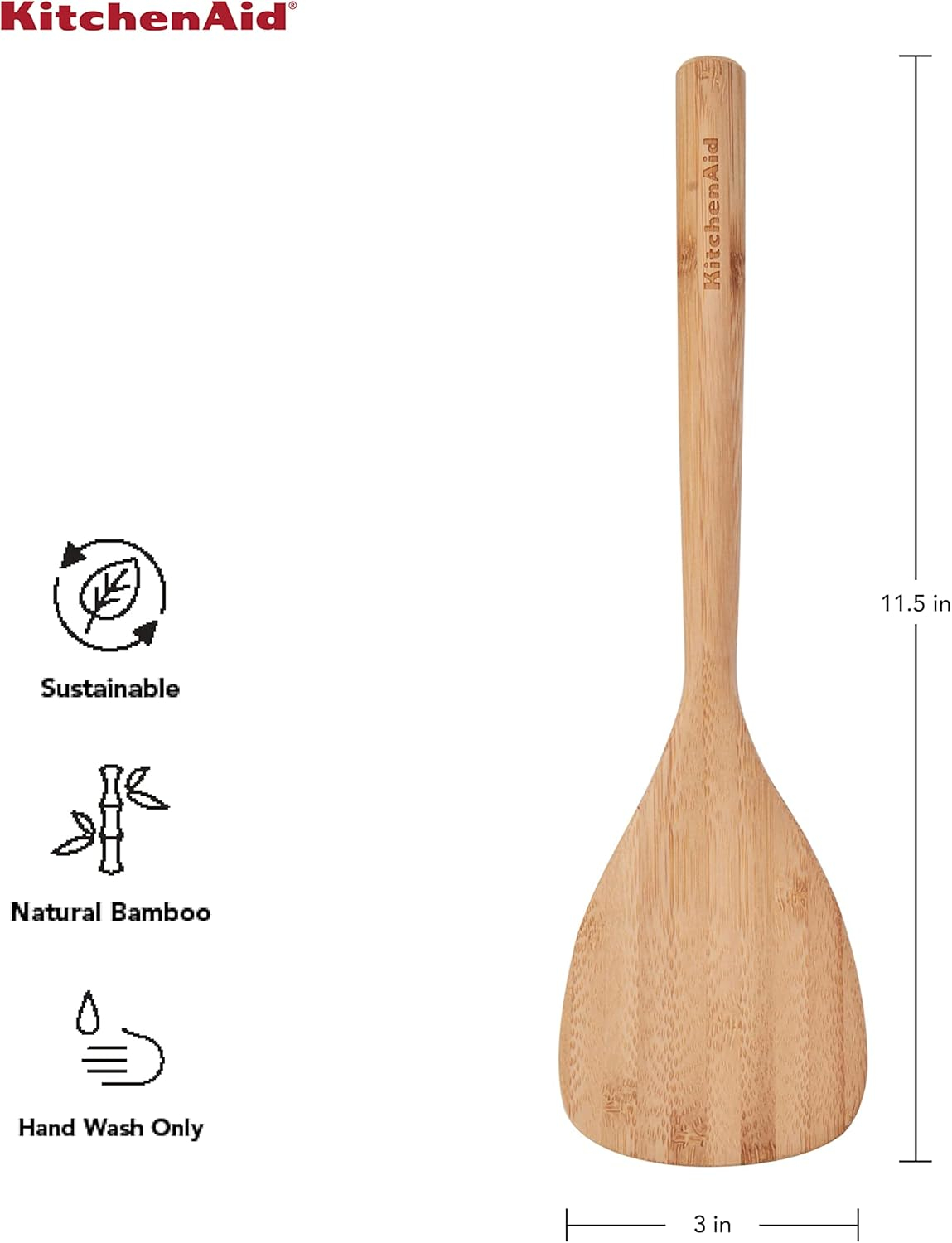 Natural Bamboo Short Turner for Kitchen Use