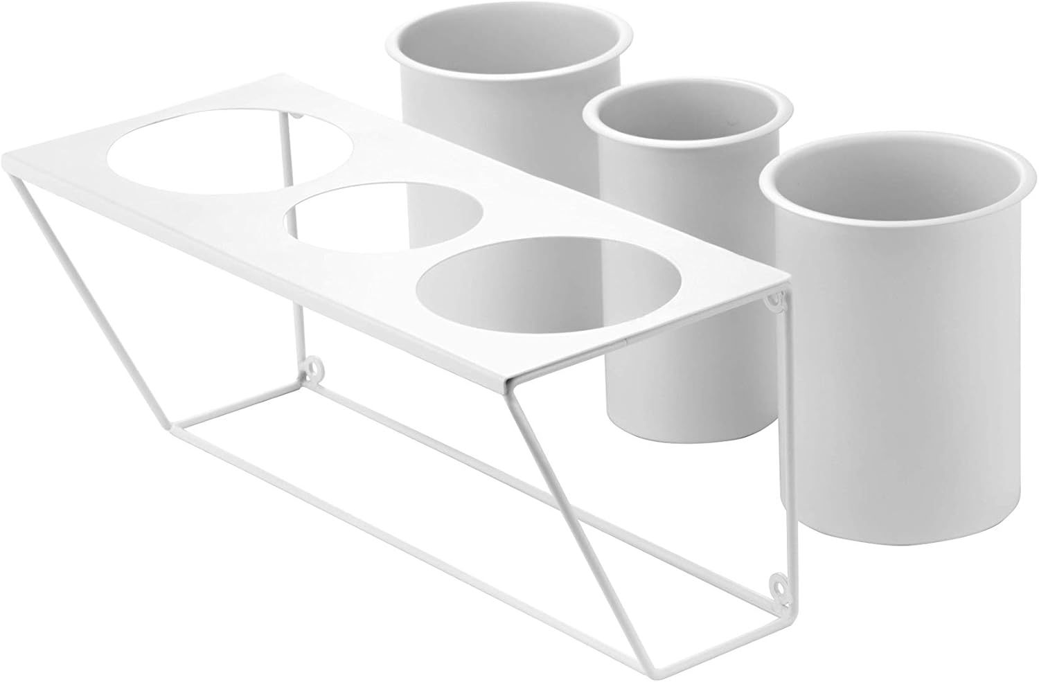JackCubeDesign Wall Mount Hair Dryer Holder Hair Styling Product Care Tool Organizer Bath Supplies Accessories Tray Stand Storage Bathroom Steel (White) MK470A