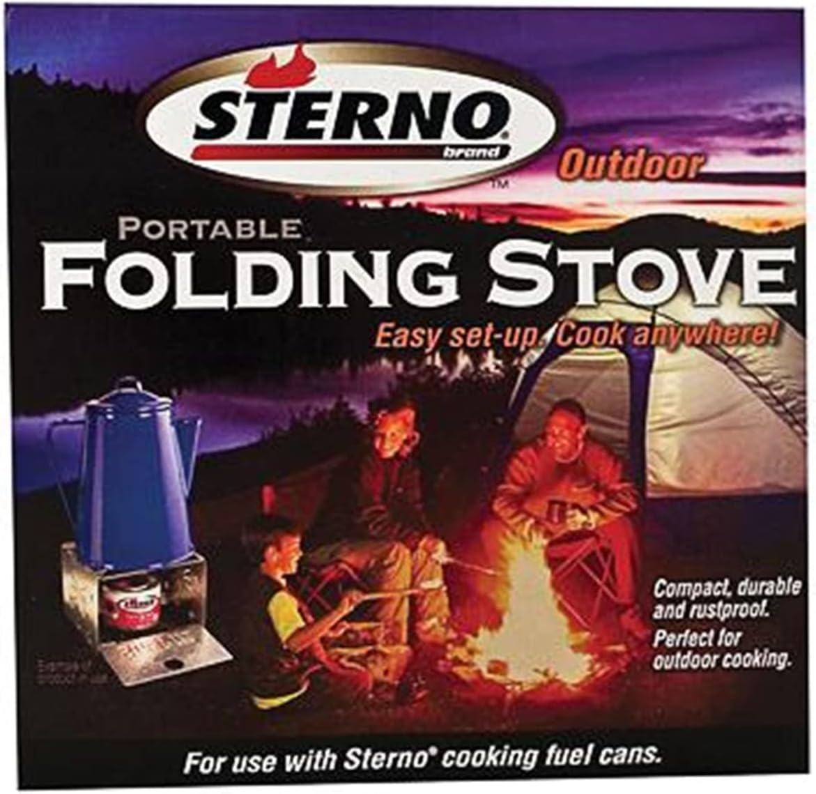 Compact Blue Aluminum Single Burner Folding Stove