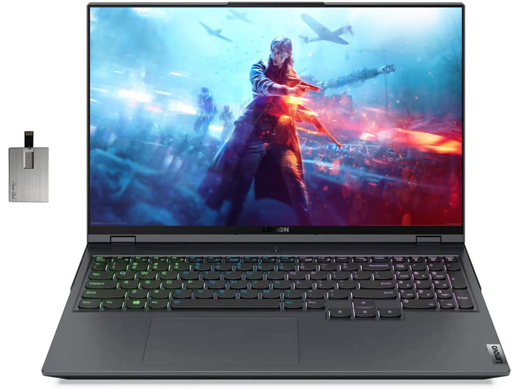 Lenovo Legion 5 Pro 16" QHD 165Hz Gaming Laptop, AMD Ryzen 7 5800H, 64GB RAM, 2TB PCIe SSD, NVIDIA GeForce RTX 3070, Backlit Keyboard, 720P Webcam, Grey, Win 11 Pro, 32GB Hotface USB Card (Renewed)