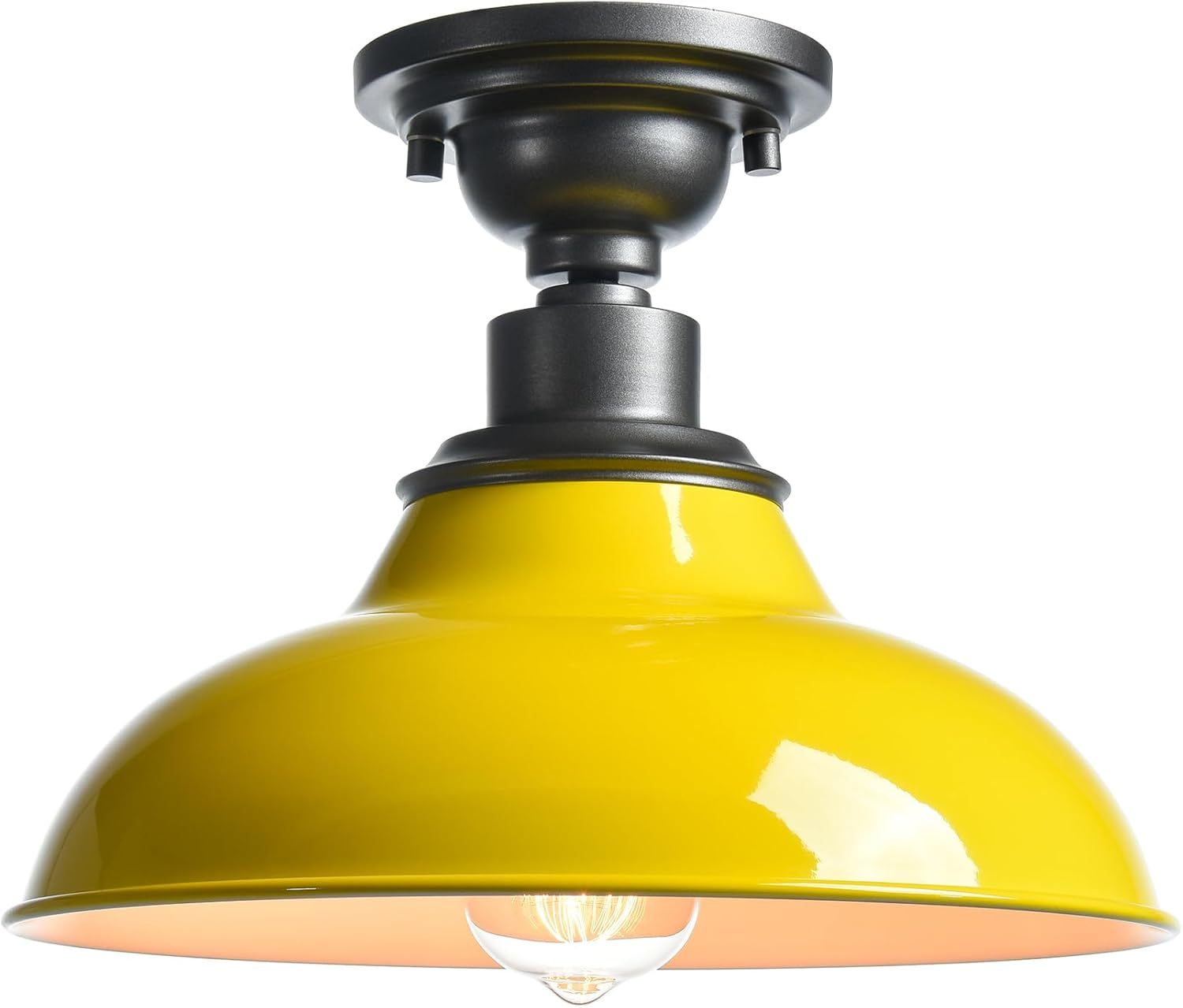 Modern Yellow Semi Flush Mount Light Barn Style Ceiling Light Fixture