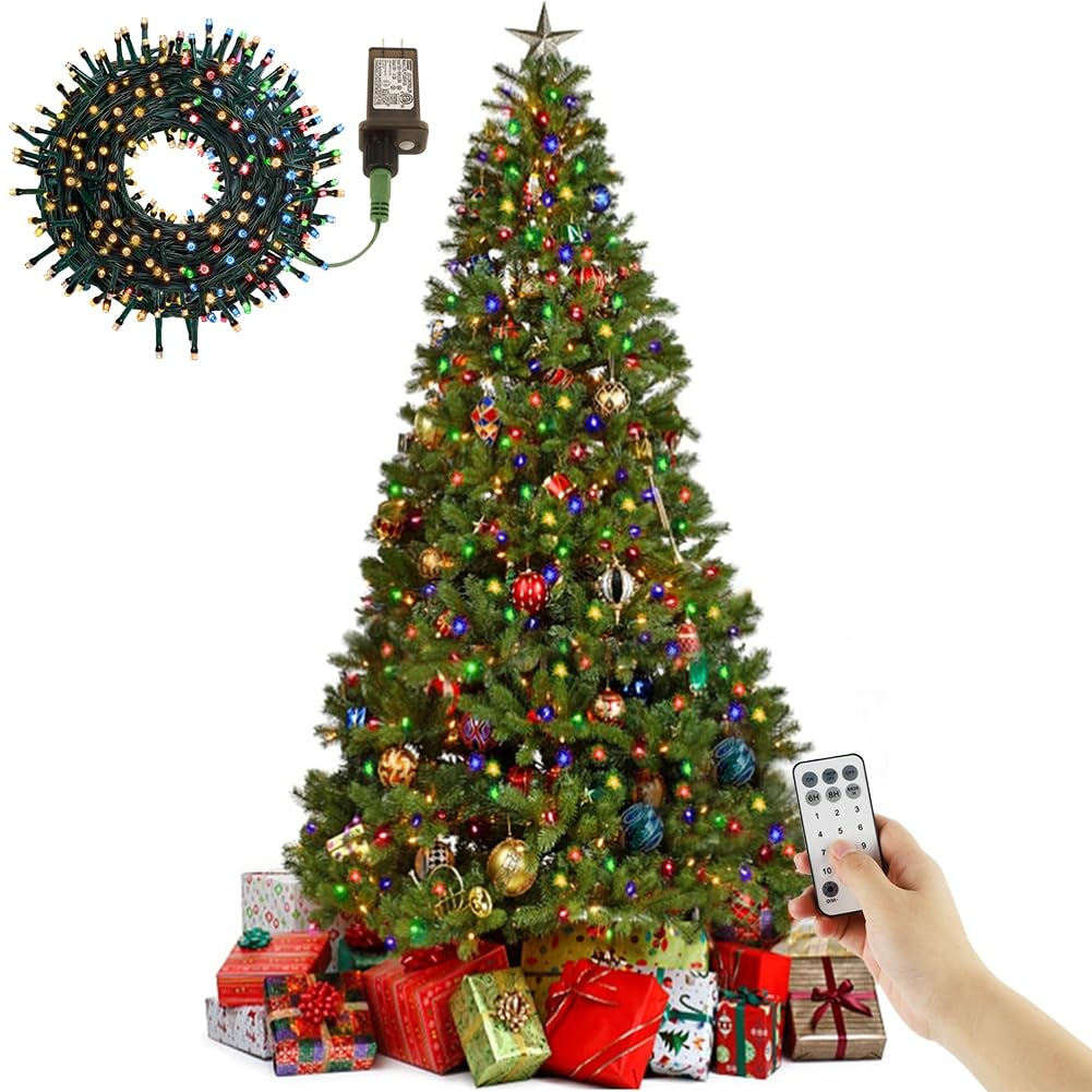 6-Foot White PVC Christmas Tree with Multicolor LED Lights