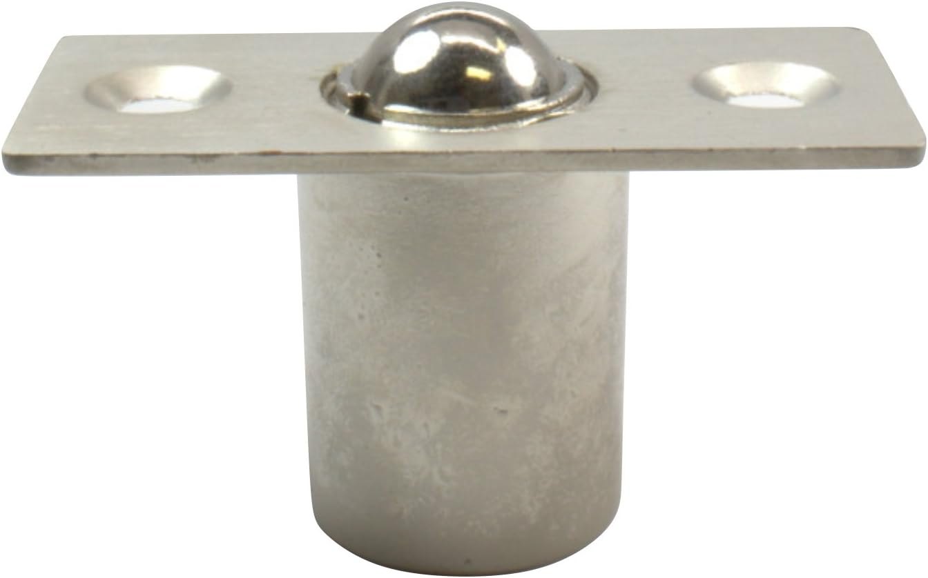 2 Pack Rok Hardware Brushed Nickel Adjustable Large Closet Cabinet Ball Catch Latch with Radius Corners and Strike, ROKBCBN