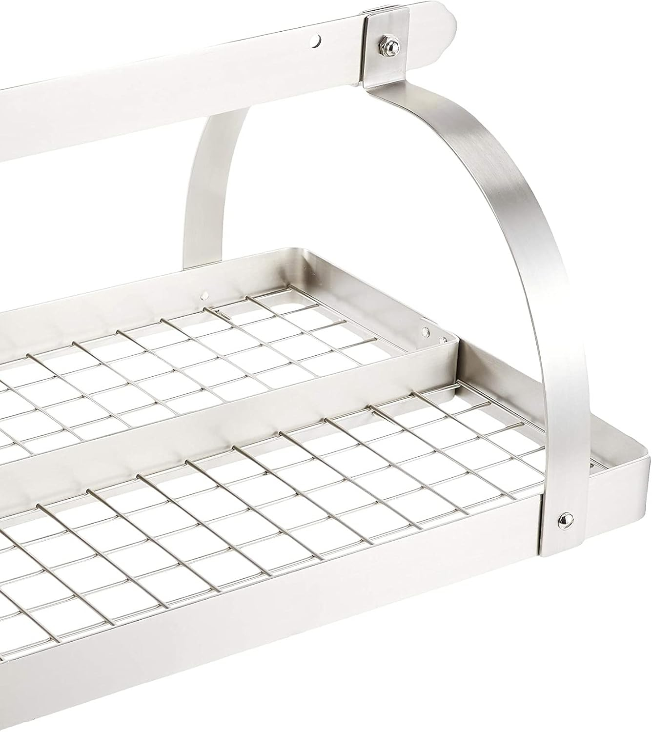 Rectangular Hanging Pot Rack with Grid & 24 Hooks