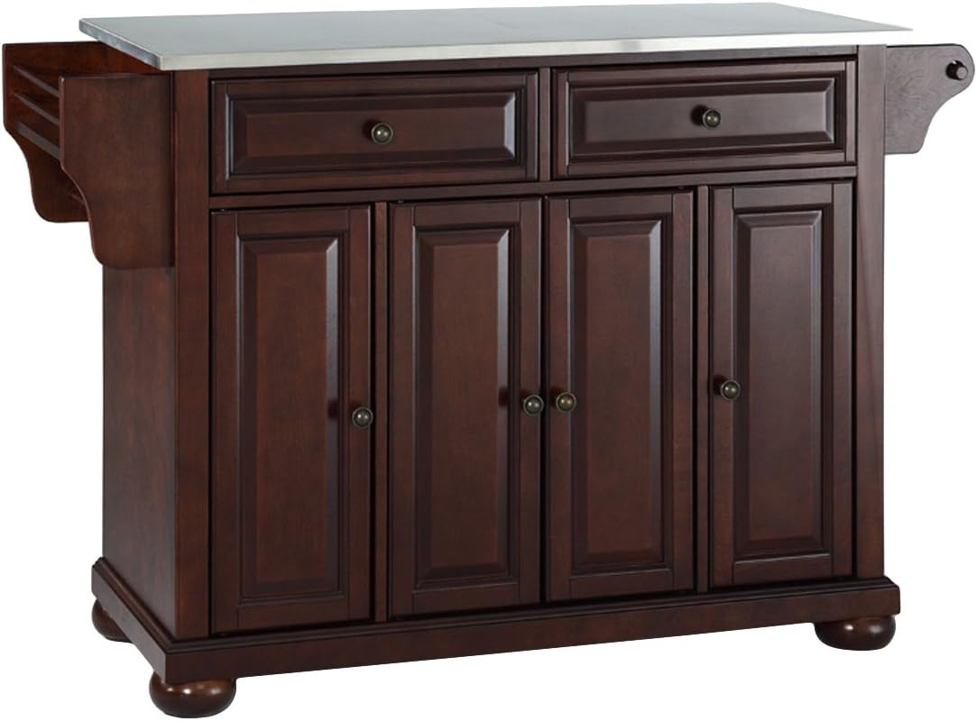 Crosley Furniture Alexandria Wood Kitchen Island in Mahogany