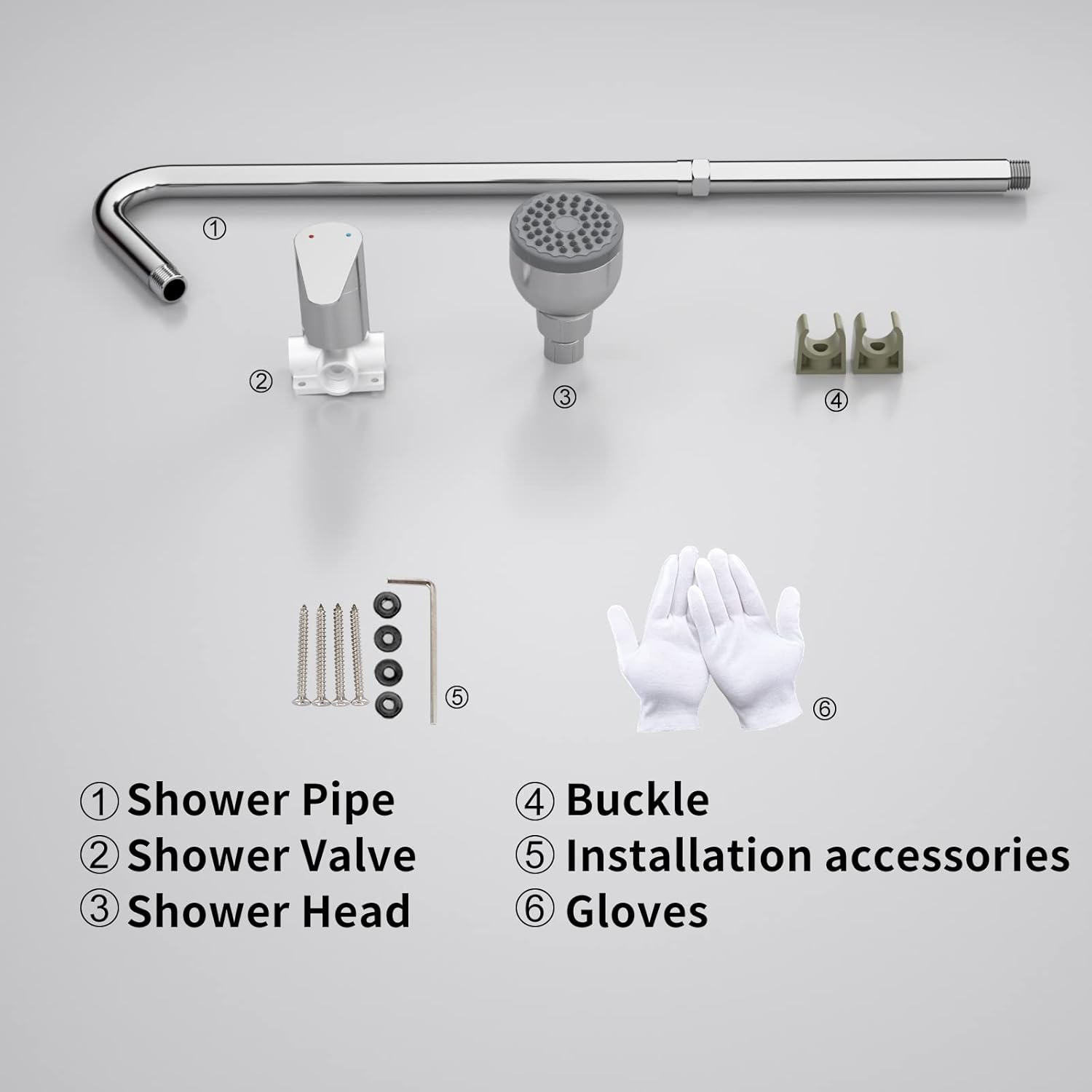 Polished Chrome Stainless Steel Outdoor Wall Mounted Shower Kit