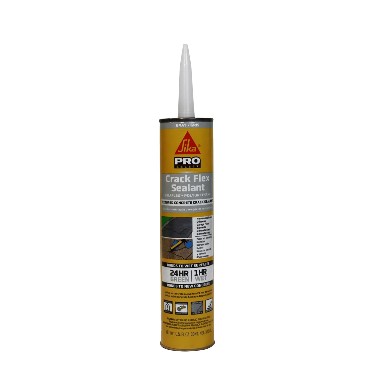 Sikaflex Crack Flex Sealant, Gray, High performance, textured polyurethane sealant, self-leveling, sealant for sealing horizontal cracks, 10.1 fl. Oz (Pack of 1)
