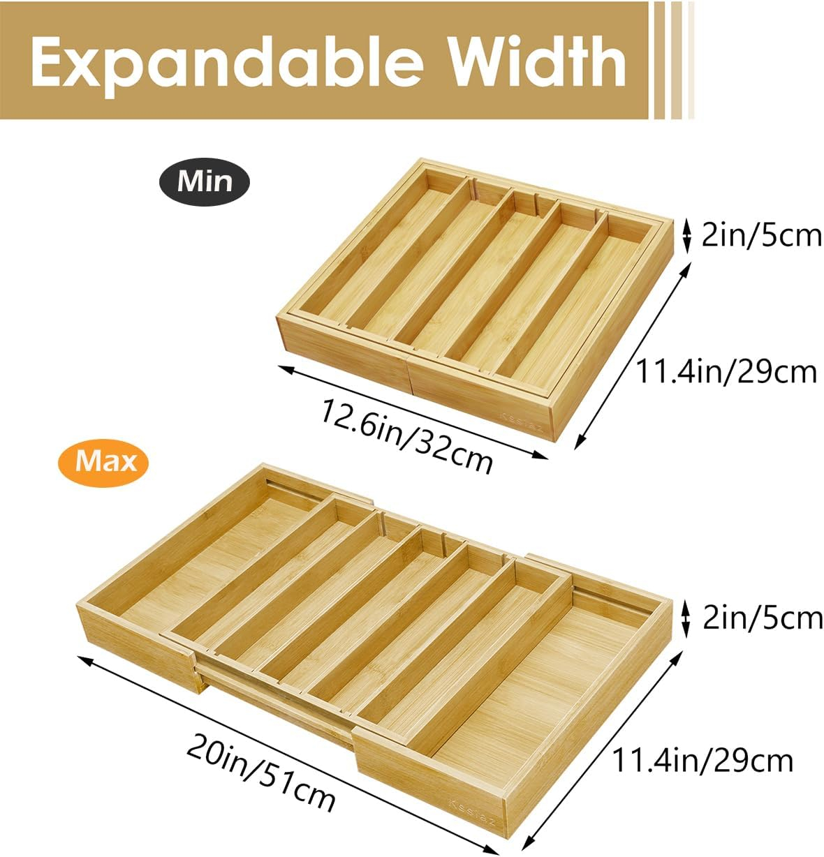 Coffee Pod Holder Drawer, Bamboo K Cup Holder Compatible with Nespresso Vertuo Capsules, 25-45 K Cup Drawer Organizer for Coffee Station Home Office and Kitchen (Bamboo)