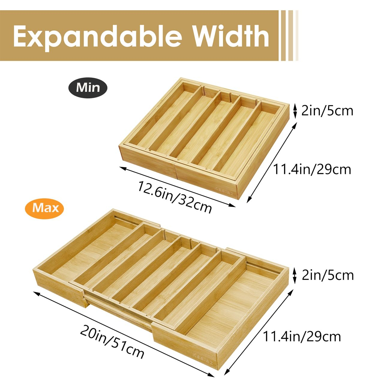 Coffee Pod Holder Drawer, Bamboo K Cup Holder Compatible with Nespresso Vertuo Capsules, 25-45 K Cup Drawer Organizer for Coffee Station Home Office and Kitchen (Bamboo)