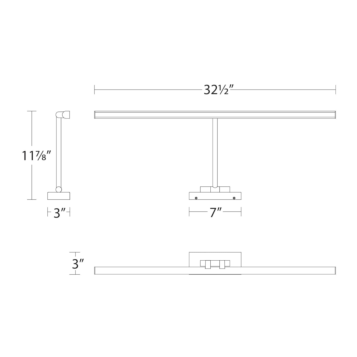 WAC Lighting Reed 33" LED Adjustable Aluminum Picture Light in Black