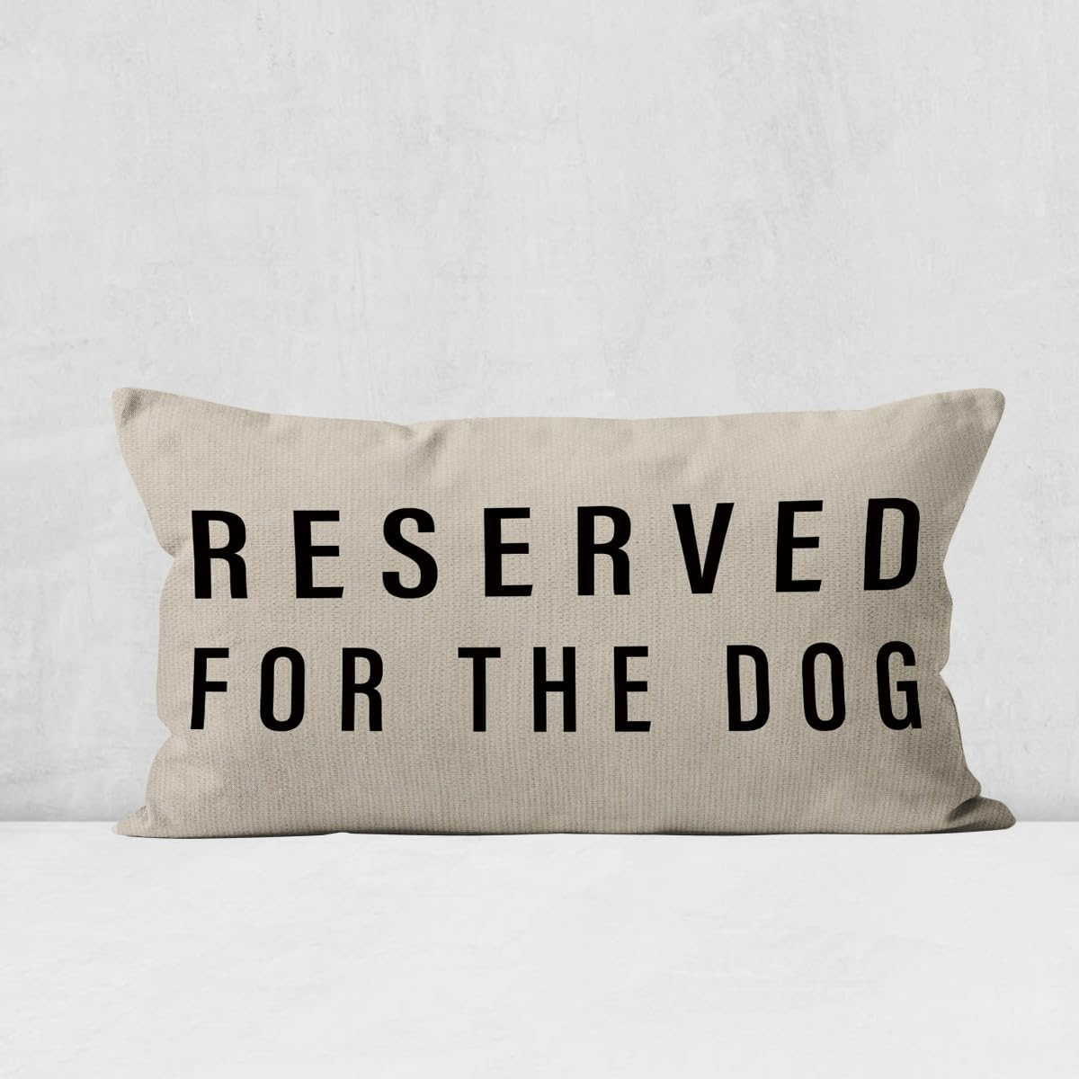 Reserved For The Dog Throw Pillow Case, Dog Lover Gifts, Dog Decor, Funny Dog Pillow Cover, Gifts Dog Mom, Gifts Dog Owner, Gifts Dog Lady, 20 x 12 Inch Cushion Cover for Sofa Couch Bed (black)