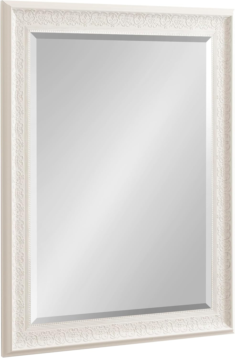 Kate and Laurel - Alysia Decorative Frame Rectangle Wall Mirror, 22.5 x 28.5 White