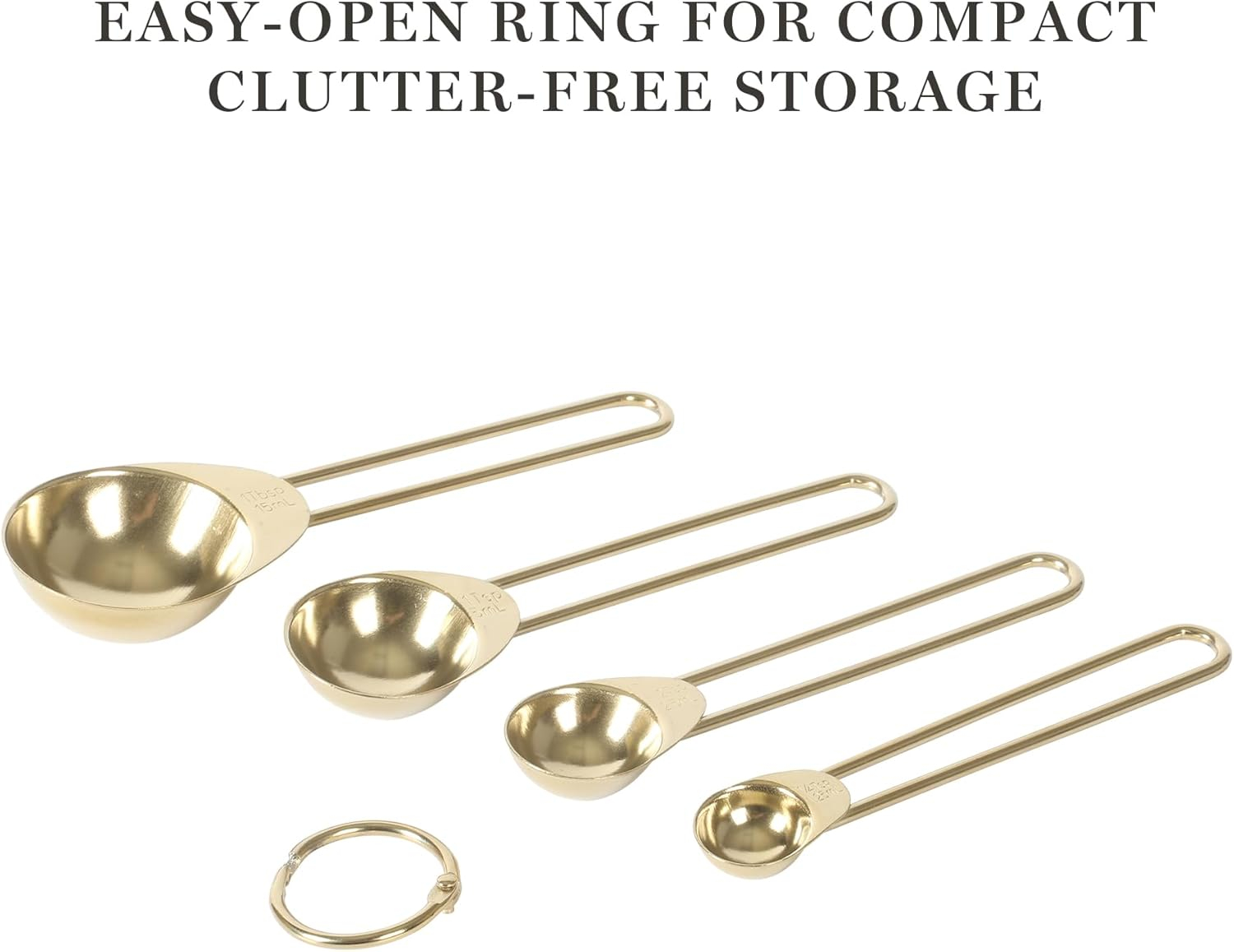Martha Stewart Richburn 4 Piece Gold Stainless Steel Measuring Spoons Set