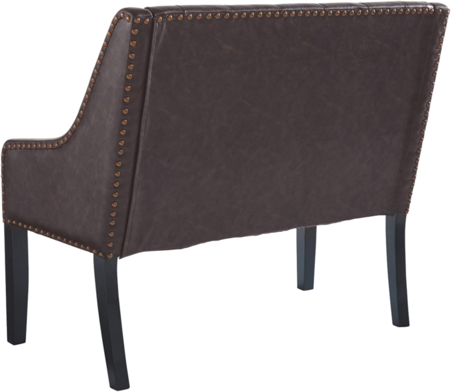 Signature Design by Ashley Carondelet New Traditional Faux Leather Tufted Accent Bench, Brown