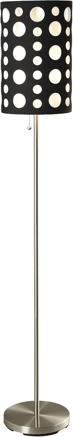 Ore International 66"H Modern Retro Black-White Floor Lamp