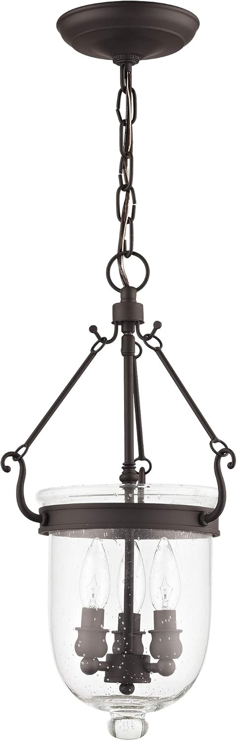 Livex Lighting Jefferson 3 Light Bronze Chain Lantern