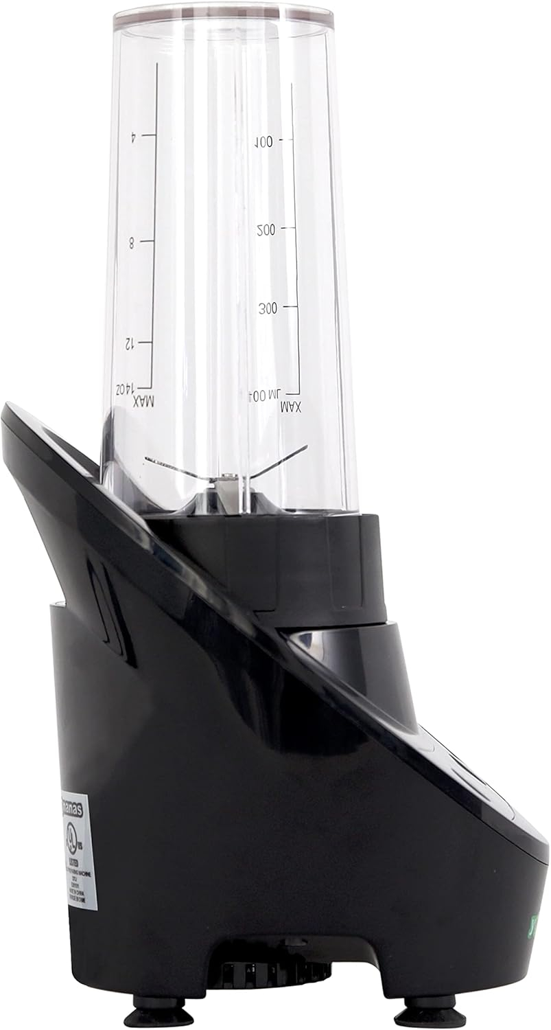 Black BPA-Free Corded Electric Single Serve Blender with Stainless Steel Blades