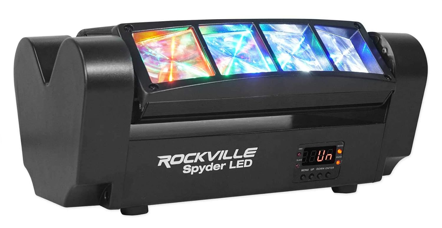 Rockville Spyder LED (8) Beam Moving Head Motorized DMX DJ/Party/Club Pro Light