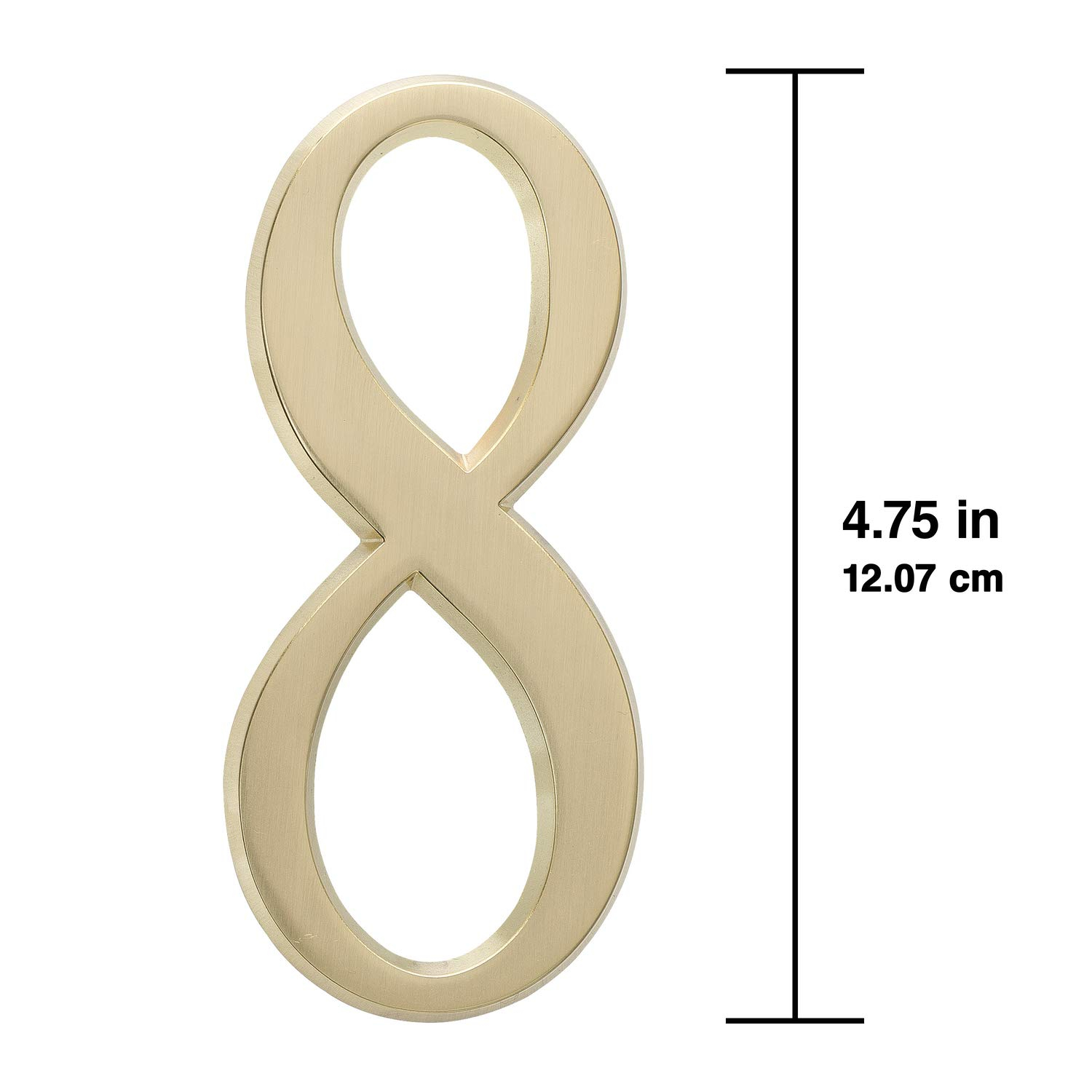 Satin Brass Die Cast Metal House Number 8 Sticker
