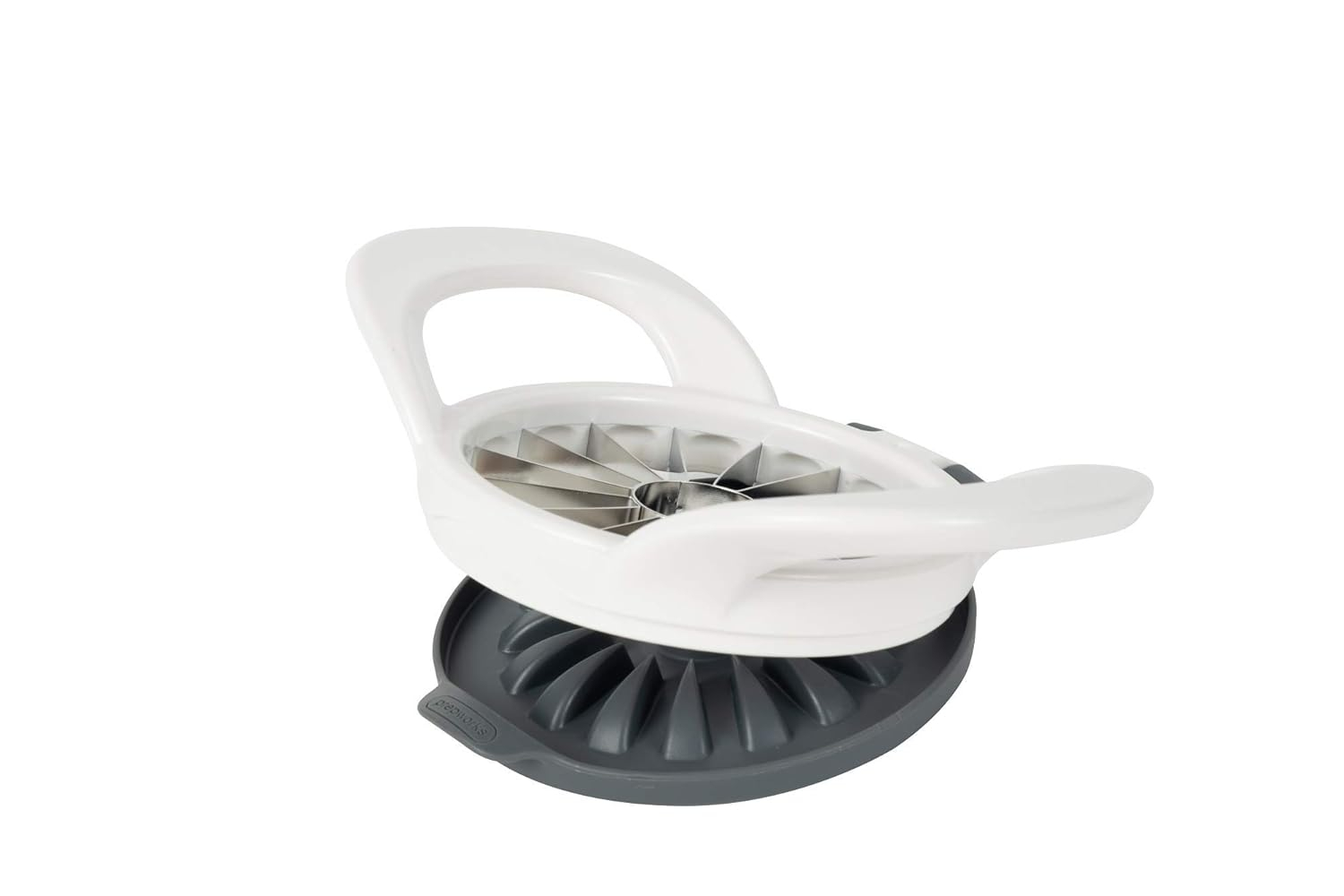 White and Gray 16-Slice Apple Slicer and Corer with Safety Cover