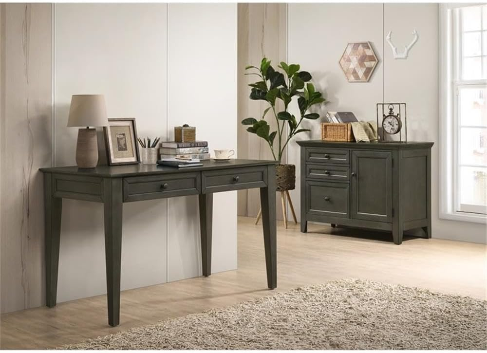 Intercon Furniture San Mateo Home Office 50" Wood Writing Desk in Gray