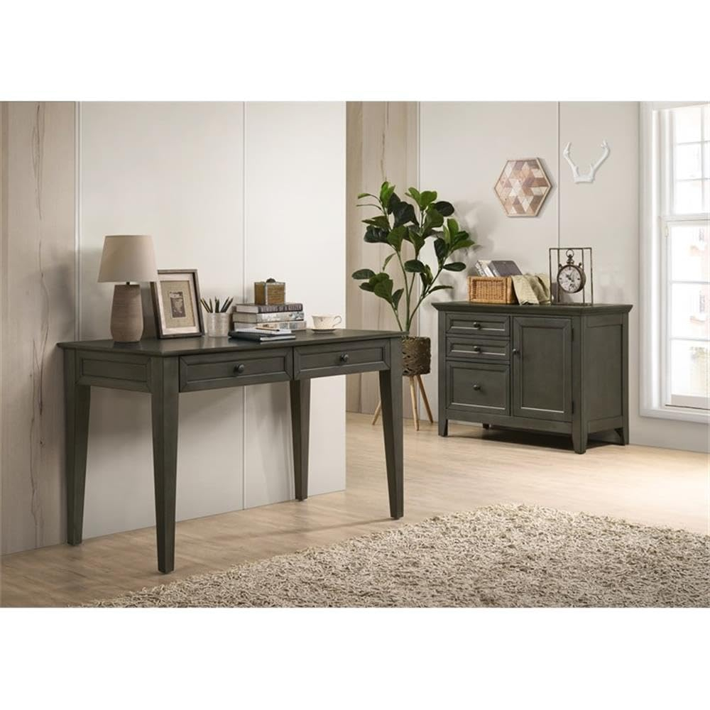 Intercon Furniture San Mateo Home Office 50" Wood Writing Desk in Gray