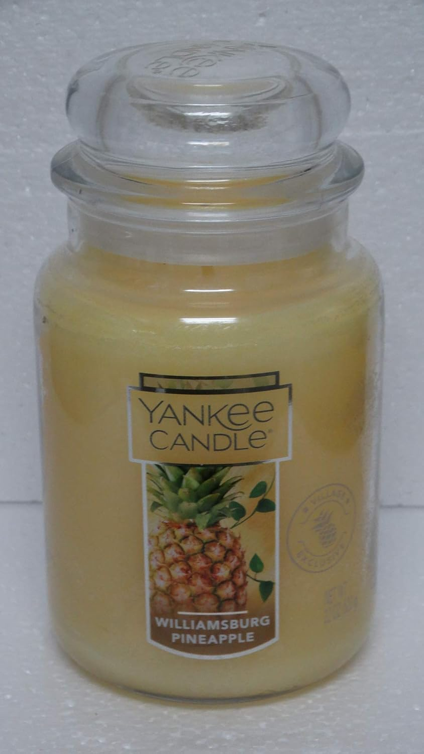 Williamsburg Pineapple Yellow Scented Jar Candle, 22 oz