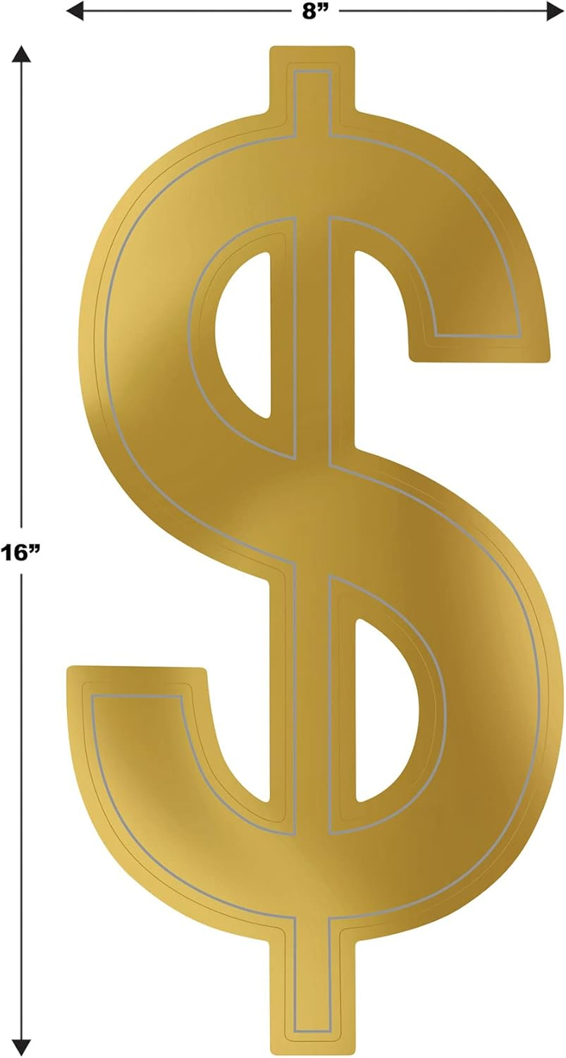 Gold Foil Dollar Sign Party Decoration