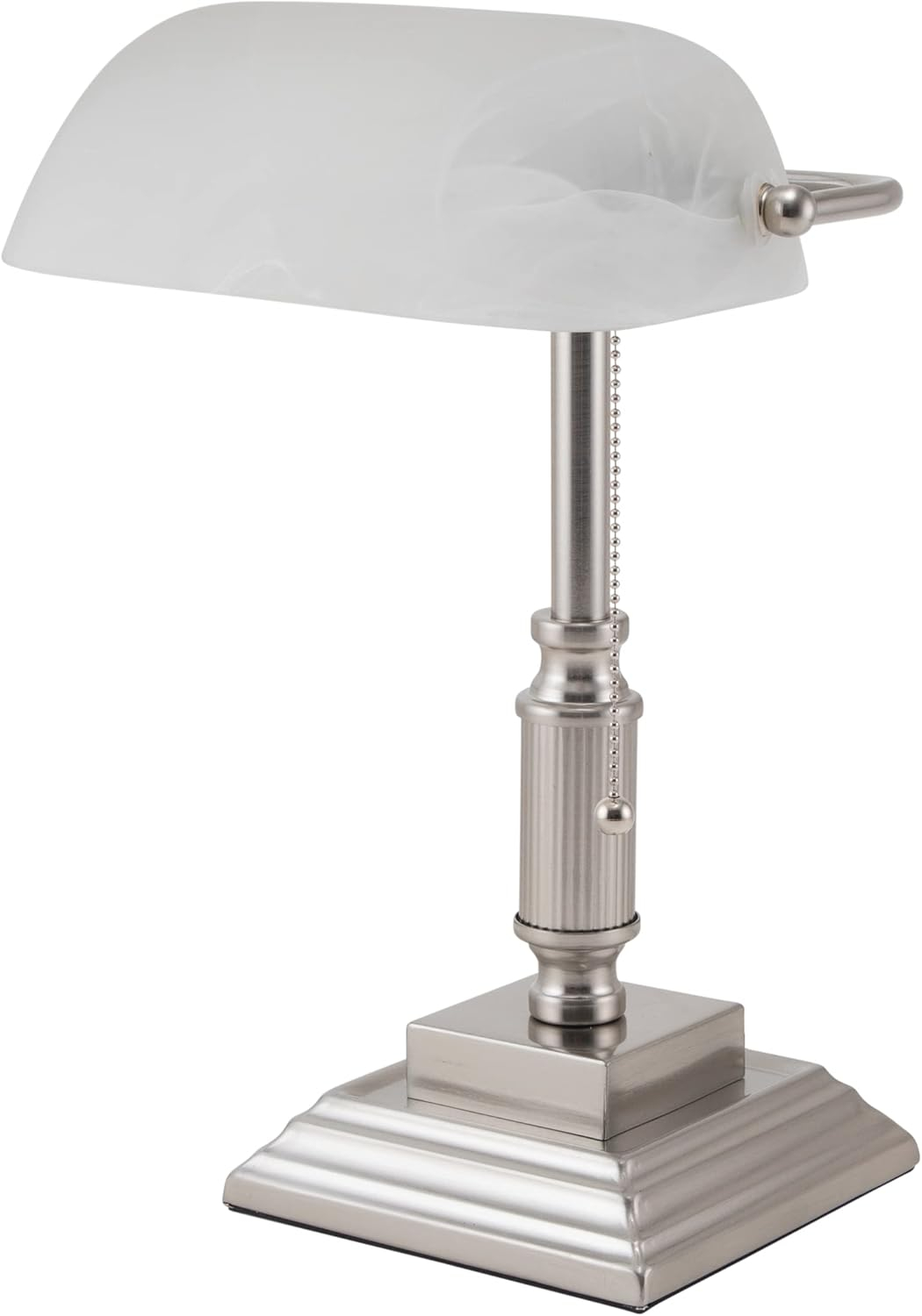 Advantus V-Light 14.8 inch Brushed Nickel LED Bankers Lamp with Frosted Shade
