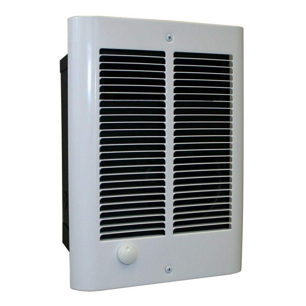 White 1500-Watt Electric Wall Heater with Thermostat and Automatic Shut-off