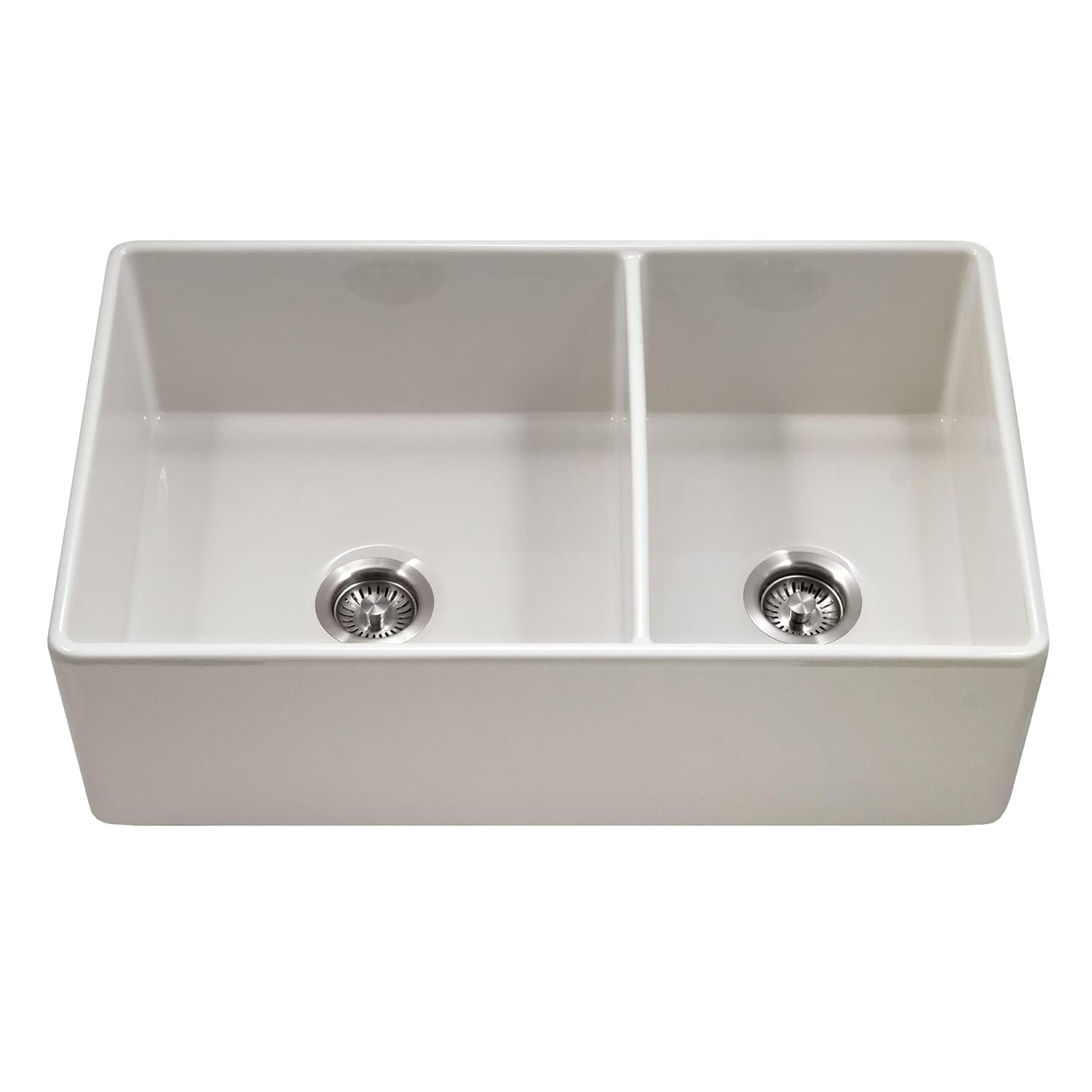 Biscuit Fireclay Double Bowl Farmhouse Kitchen Sink